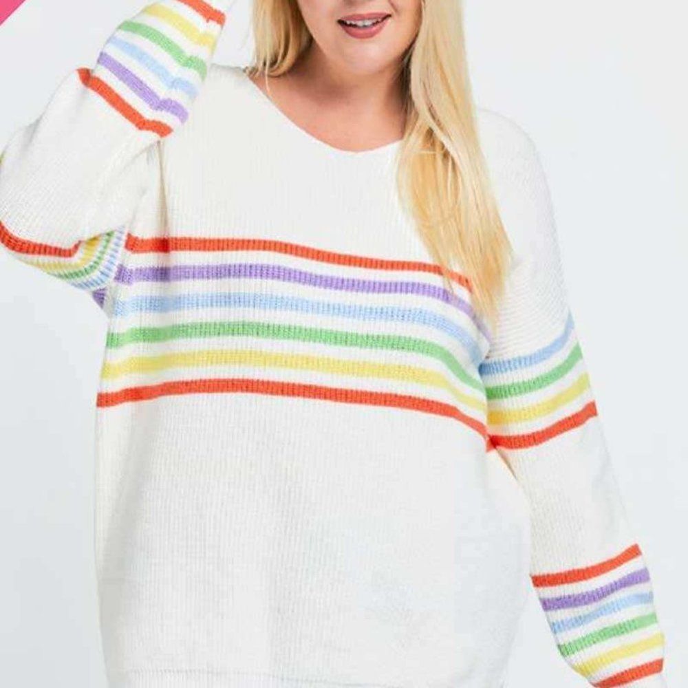 🌈 PRIDE Oversized Pullover Sweater Plus Size - Picture 2 of 4
